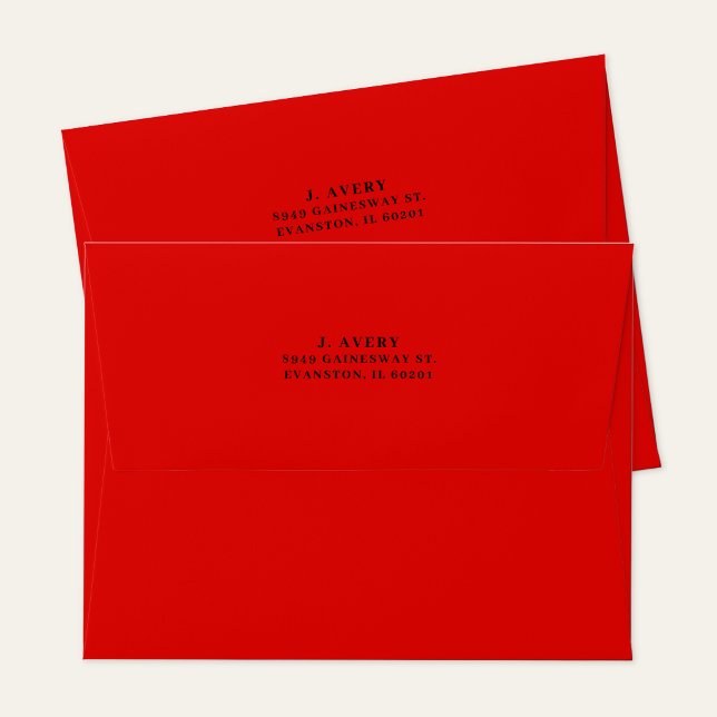 Modern Return Address Bold Red Envelope (Creator Uploaded)