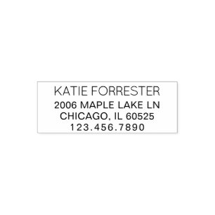 Modern Return Address Custom Text 4 Lines Phone Self-inking Stamp