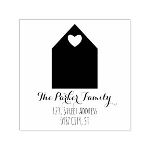 Modern return address house self-inking stamp