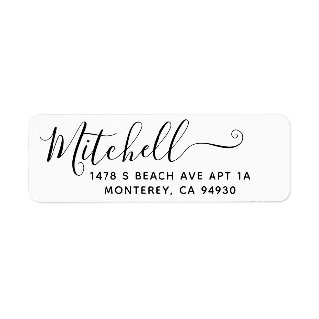 Modern Return Address Label Wedding Family Label (Front)