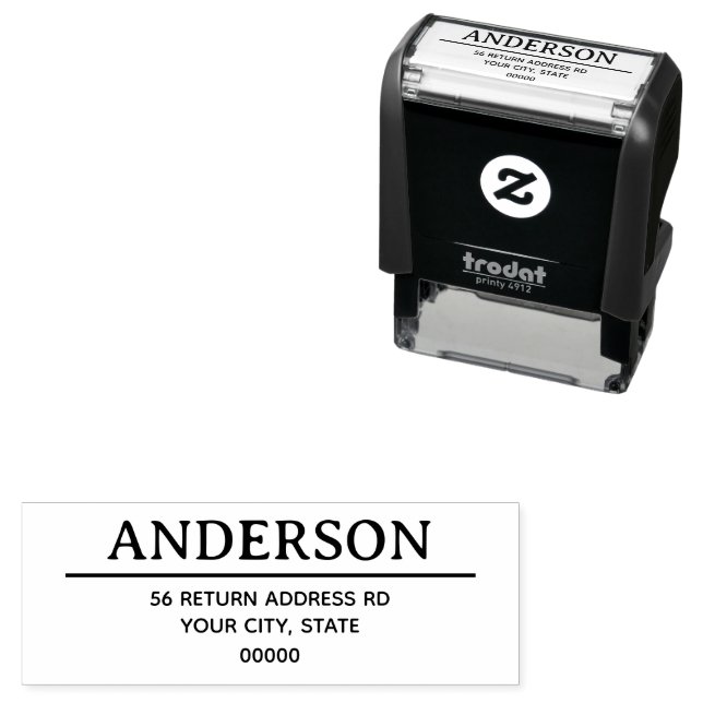 Modern return address self-inking stamp (In Situ)