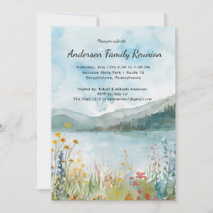 Modern Reunion Rustic Wildflowers Invitation