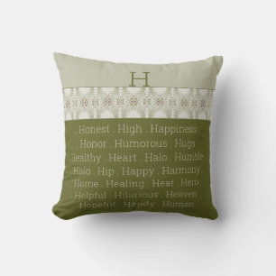 Modern Reversible Dark and Light Green Cushion