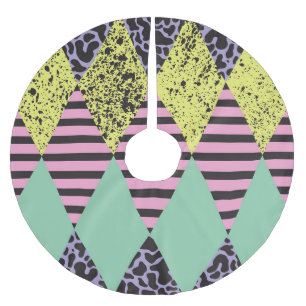 Modern Rhombus: Abstract Seamless Style. Brushed Polyester Tree Skirt
