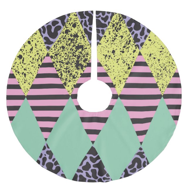 Modern Rhombus: Abstract Seamless Style. Brushed Polyester Tree Skirt (Front)