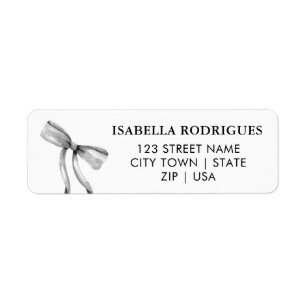 Modern Ribbon Bow Return Address