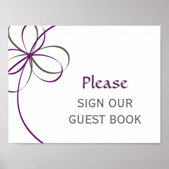 Modern Ribbon Poster Sign (Front)