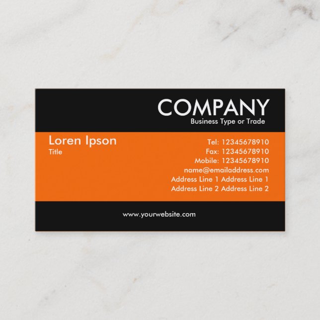 Modern - Rich Orange Business Card (Front)