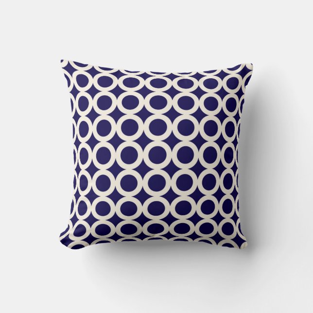 Modern Ring Pattern in Cobalt Blue Cushion (Front)