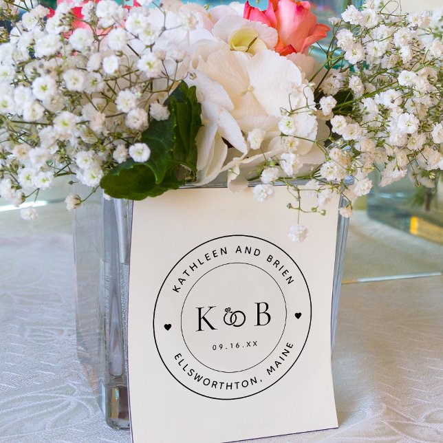 Modern Rings Monogram Initials Wedding Rubber Stamp (Modern Rings Monogram Initials Wedding Rubber Stamp)