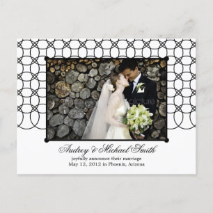 Modern Rings Wedding Announcement/Save The Date Announcement Postcard