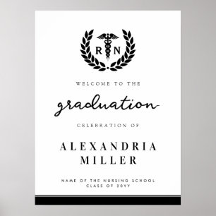 Modern RN Nursing School Graduation Welcome Sign