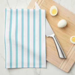 Modern Robin Egg Blue Stripe Kitchen Towel