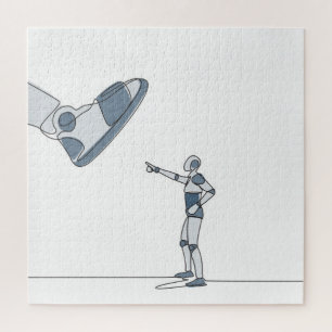Modern robotic artificial intelligence jigsaw puzzle