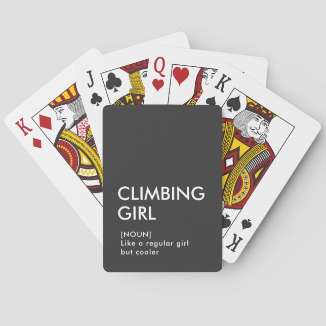 Modern Rock Climbing girl Playing Cards (Back)