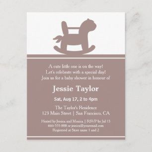 Modern Rocking Horse Baby Shower Invitations