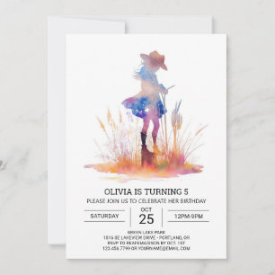 Modern Rodeo Cowgirl Birthday Invitation