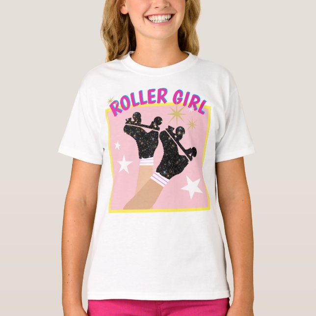 Modern Roller Girl Skater Derby Skating Gift  T-Shirt (Front)