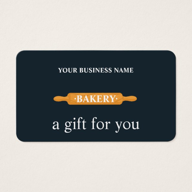 Modern Rolling Pin Bakery Gift Certificate (Front)
