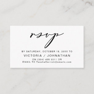 Modern Romance, Black Script, Wedding RSVP Enclosure Card