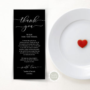 Modern Romance Dinner Place Setting Thank You Card