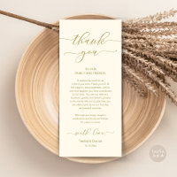 Modern Romance Dinner Place Setting Thank You Card