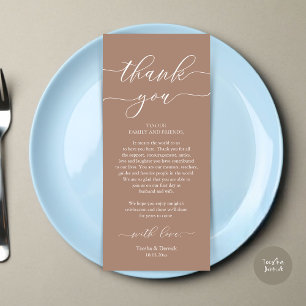 Modern Romance Dinner Place Setting Thank You Card