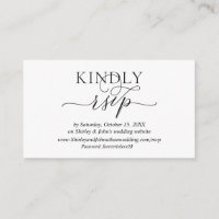 Modern Romantic, Black Script, Online RSVP website