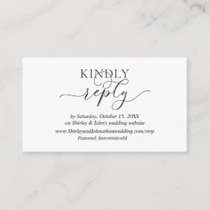 Modern Romantic, Black Script, Online website RSVP Enclosure Card