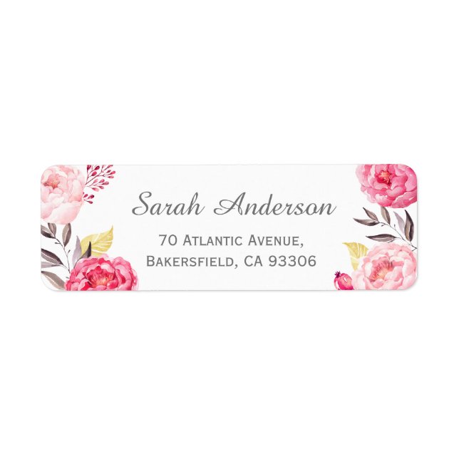 Modern Romantic Botanical Chic Pink Flowers (Front)