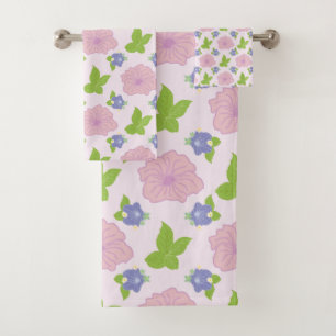 Modern Romantic Colourful Floral Pattern  Bath Tow Towel Set