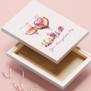 Modern Romantic Cute Red Heart Valentines Day Gift Canvas Print