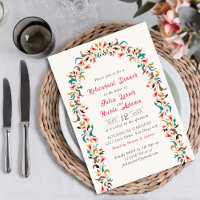 Modern Romantic Elegant Floral Rehearsal Dinner