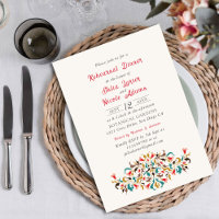 Modern Romantic Elegant Floral Rehearsal Dinner