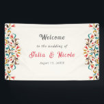 Modern Romantic Elegant Floral Wreath Wedding Banner<br><div class="desc">Beautiful Invitation to celebrate Special occasions and festivals comes with digital and E-invitation as per your request. We would love to replicate our designs to make multiple products like rsvp cards, labels envelopes, and more. Customisation is available for ready to print on request at info@shamaurcreatif@gmail.com. Look Forward to hearing from...</div>
