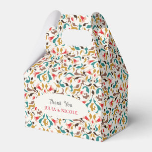 Modern Romantic Elegant Floral Wreath Wedding Favour Box