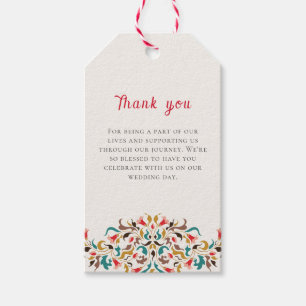 Modern Romantic Elegant Floral Wreath Wedding Gift Tags