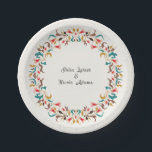 Modern Romantic Elegant Floral Wreath Wedding Paper Plate<br><div class="desc">Beautiful Invitation to celebrate Special occasions and festivals comes with digital and E-invitation as per your request. We would love to replicate our designs to make multiple products like rsvp cards, labels envelopes, and more. Customisation is available for ready to print on request at info@shamaurcreatif@gmail.com. Look Forward to hearing from...</div>