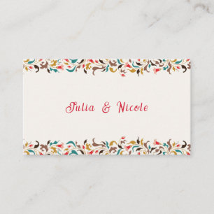 Modern Romantic Elegant Floral Wreath Wedding Place Card