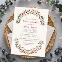 Modern Romantic Elegant FloralWreath Bridal Shower