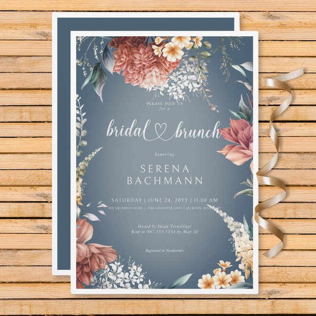 Modern Romantic Garden Floral Bridal Brunch Invitation (Modern Romantic Garden Floral Bridal Brunch Invitation)
