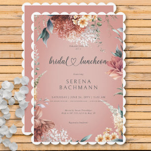 Modern Romantic Garden Floral Bridal Luncheon Invitation