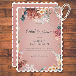 Modern Romantic Garden Floral Bridal Shower Invitation