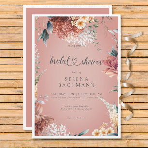 Modern Romantic Garden Floral Bridal Shower Invitation