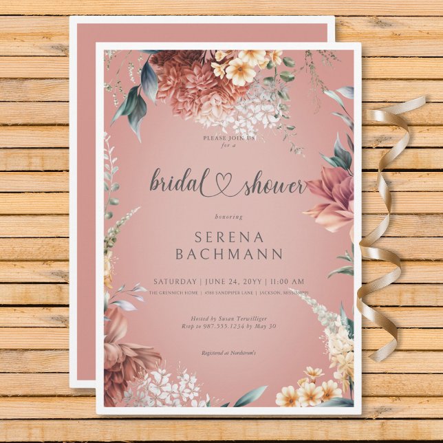 Modern Romantic Garden Floral Bridal Shower Invitation (Modern Romantic Garden Floral Bridal Shower Invitation)