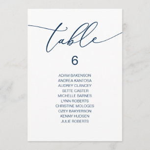 Modern Romantic Guests Seating Chart Table Card