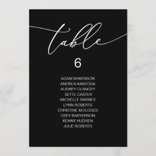 Modern Romantic Guests Seating Chart Table Card