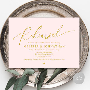 Modern Romantic Intimate Wedding Rehearsal Dinner Invitation