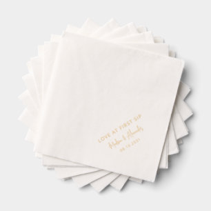 Modern Romantic Love Personalised Wedding Foil Napkins