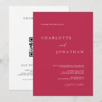 Modern Romantic Magenta QR Code Wedding